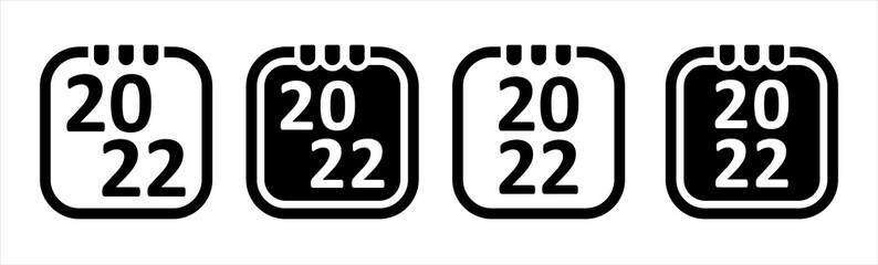 Calendar year 2022 icon symbol vector.