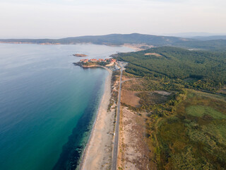 Aerial Sunset view of The Driver Beach, Bulgaria