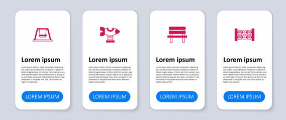 Set Education logic game, Bench, Swing plane and for kids. Business infographic template. Vector