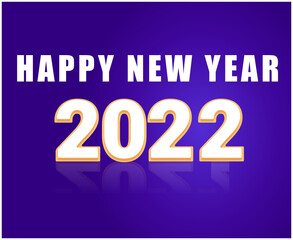 Happy New Year 2022 Design Abstract Holiday Vector Illustration White With Purple Background