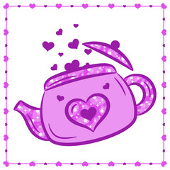 Valentine love pot drawing sticker