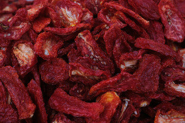 Closeup shot of dried red peppers