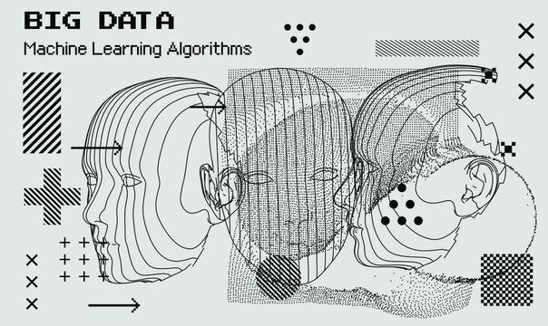 3D wireframe of a human head. Concept for Artificial intelligence and Neural Networks themes.
