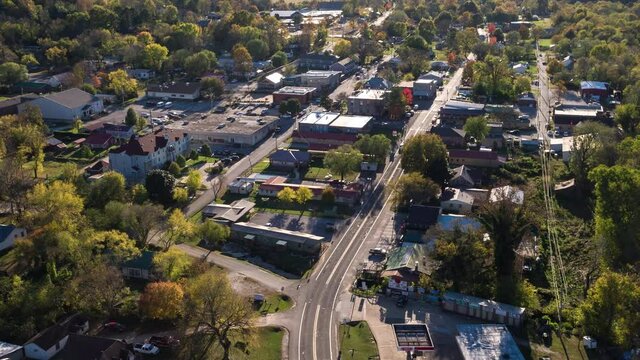 Drone Aerial of Rural Small Town