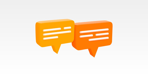 3D Chat bubble talk icons design, isolated on white background. Group chat icon. Vector illustration.