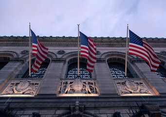 American Flags in the city hall