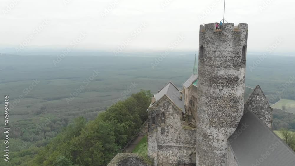 Poster an aerial view of czech medieval castle