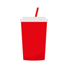 Cola cup icon on white background
