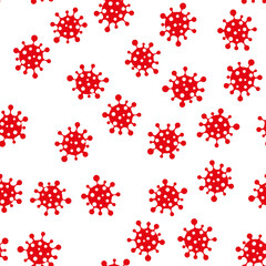 Seamless pattern with coronavirus on white background