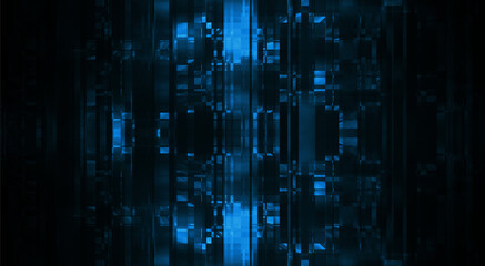 Abstract neon dark futuristic background. Sci-fi space background. Light movement, light tunnel, multicolor speed, portal, fractal. Symmetrical reflection. 3D illustration. 