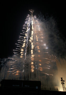 Fireworks explode around Burj Dubai, the world's tallest tower, during the opening ceremony in Dubai