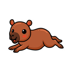 Obraz na płótnie Canvas Cute little capybara cartoon posing