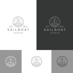 Sailboat logo icon design template 