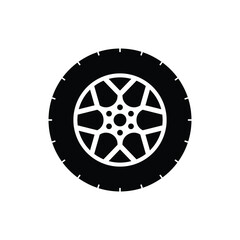 Car wheel icon design isolated on white background