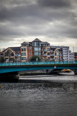 Naklejka premium houses on the river