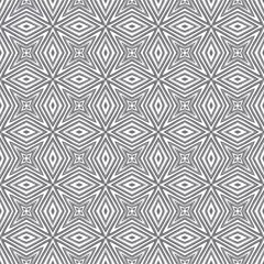Tapeten Grau Exotisches nahtloses Muster. Schwarz symmetrisch