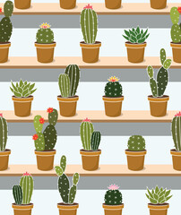 cactus design - seamless vector repeat pattern, use it for wrappings, fabric, packaging and other print and design projects