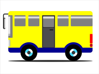 yellow bus in vector illustration