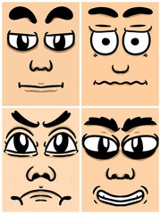 cute face man cartoon background