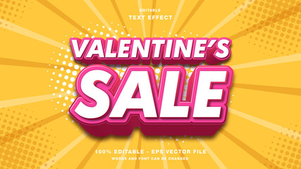Valentine's Sale Style 3D Editable Text Effect