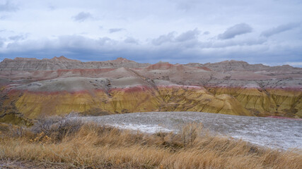 Badlands National Park in the winter, South Dakota