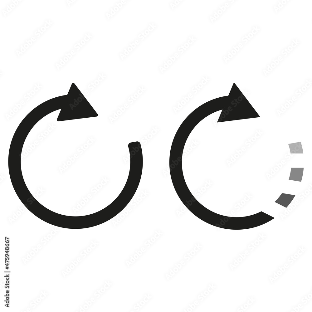 Poster circular arrow icon. restart sign. reload emblem. update symbol. technology concept. vector illustra