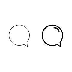 Round speech bubble icon set. Outline sign. Chat symbol. Communication background. Vector illustration. Stock image. 