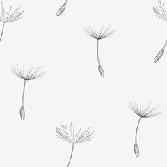 dandelion seeds design - seamless vector repeat pattern, use it for wrappings, fabric, packaging and other print and design projects