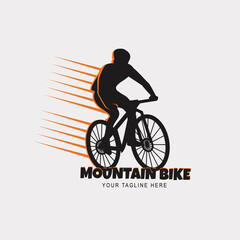 mountain bike simple logo vector 