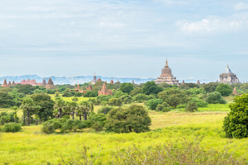 Bagan, Myanmar - view of some well preserved buddhist temples 