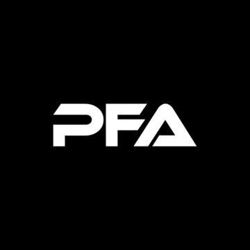 PFA letter logo design with black background in illustrator, vector logo modern alphabet font overlap style. calligraphy designs for logo, Poster, Invitation, etc.