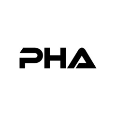 PHA letter logo design with white background in illustrator, vector logo modern alphabet font overlap style. calligraphy designs for logo, Poster, Invitation, etc.	
