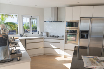 New domestic white interior of kitchen