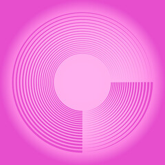 Pacific pink abstract concentric curvy lines. Trendy design element for border frame, technology logo, sign, symbol, web, prints, posters, template, pattern and abstract background