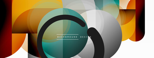 Round triangle shapes lines and circles. Geometric vector illustration for wallpaper banner background or landing page