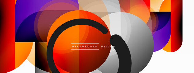 Obraz premium Round triangle shapes lines and circles. Geometric vector illustration for wallpaper banner background or landing page