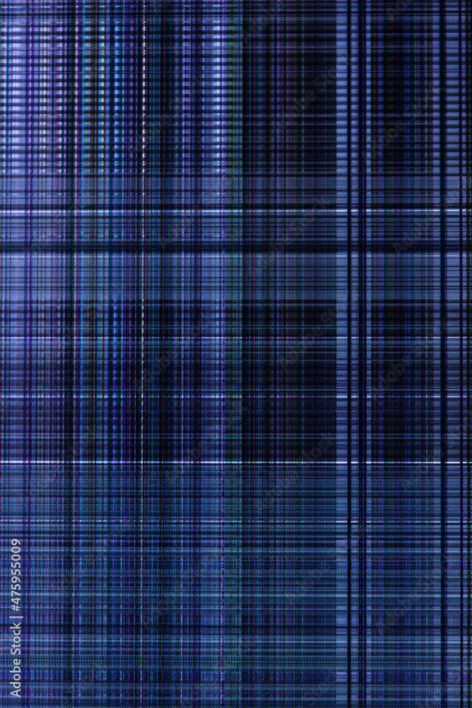 Poster dark abstract digital background: damaged screen matrix with interference of monitor and camera matr