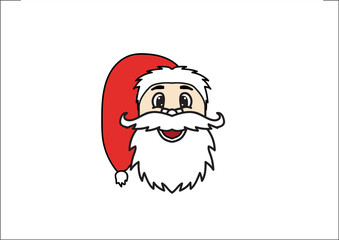 Cartoon Father Christmas character who always gives gifts from the chimney on Christmas Eve.
Identical clothes with white and red colors wearing a Christmas hat too