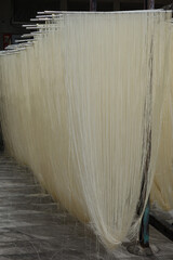 Close up shot of traditional Vermicelli drying outside