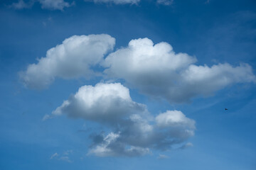 Blue sky with white clouds in the morning.