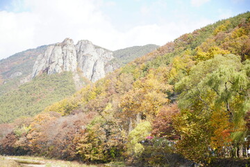 Fototapeta na wymiar 주왕산, Junwang mountain in south Korea, (Cheongsong-gun, Gyeongsangbuk-do, Republic of Korea)