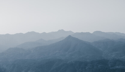 Fototapeta premium The mountain background of Oriental ink landscape painting.