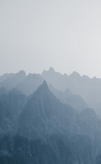 Fototapeta premium The mountain background of Oriental ink landscape painting.