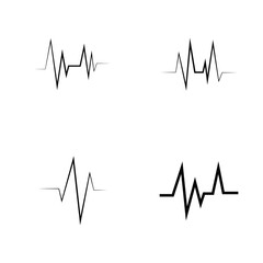Hearbeat Pulse Icon Vector Illustration Logo Template