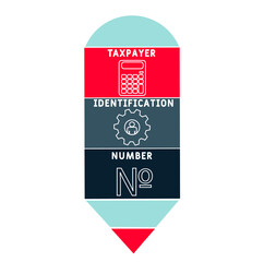 TIN - Taxpayer Identification Number acronym. business concept background.  vector illustration concept with keywords and icons. lettering illustration with icons for web banner, flyer, landing