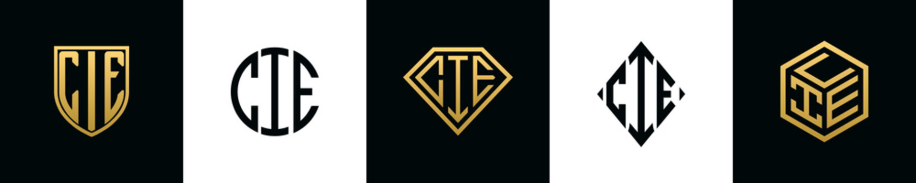 Initial letters CIE logo designs Bundle