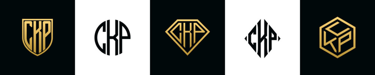 Initial letters CKP logo designs Bundle