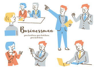 働く会社員_セット_色