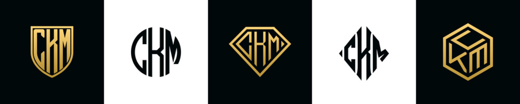 Initial letters CKM logo designs Bundle