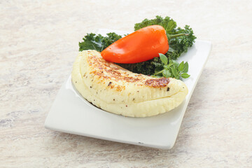 Roasted traditional cheese haloumi